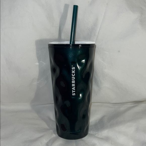 NWT Starbucks Dark Green 💚 Tumbler Fall Season 2021 Mottled Glass Cold Cup 18 OZ - Picture 1 of 6